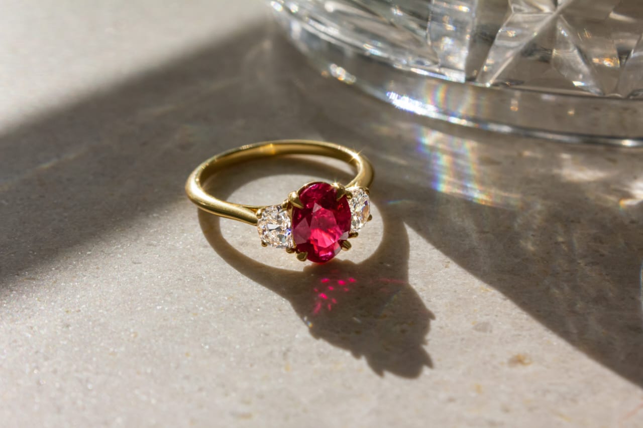 raw ruby engagement ring